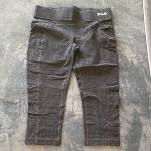 Fila Womens Charcoal Cropped Leggings
